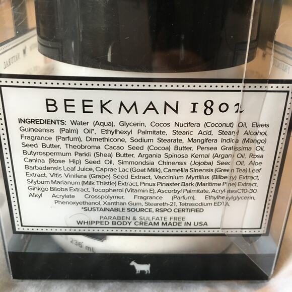 Beekman 1802 Fresh Air whipped body cream 8 oz made in the USA Goat milk NIB - Picture 3 of 6